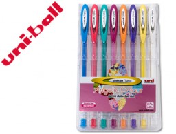 8 bolígrafos uni-ball UM-120 Signo tinta gel colores pastel